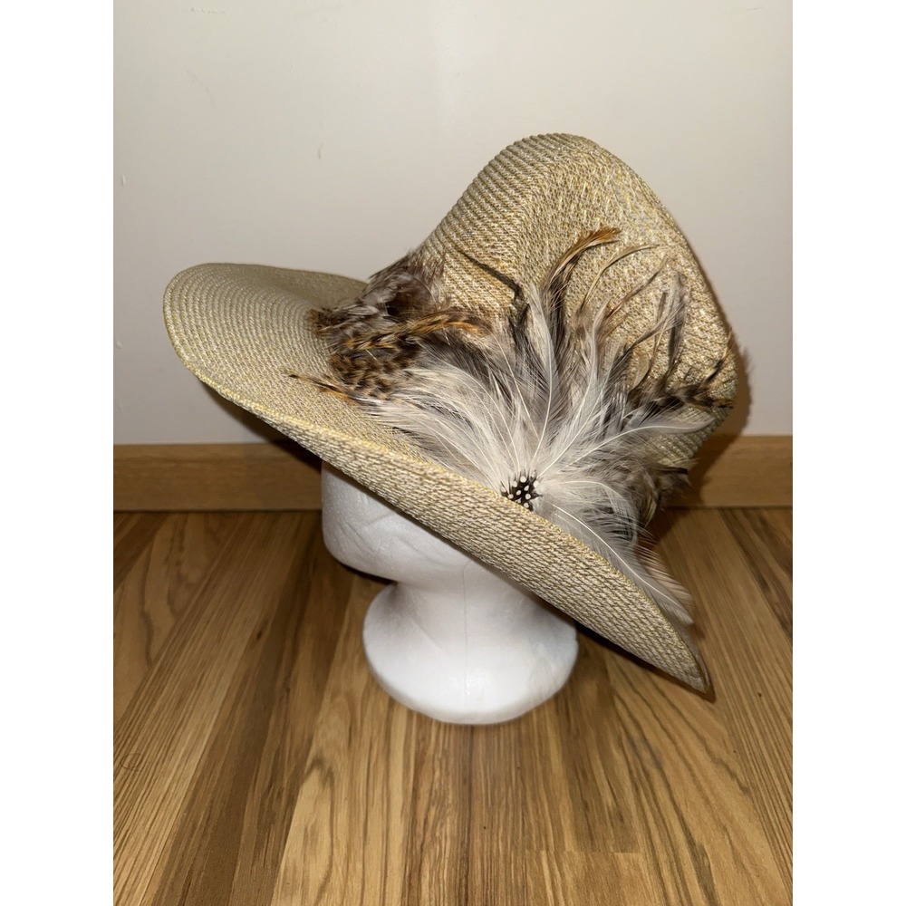 Rocamar Hilo Western Cowboy Hat Coated Size 6 7/8 55‎ Feathers Mexico